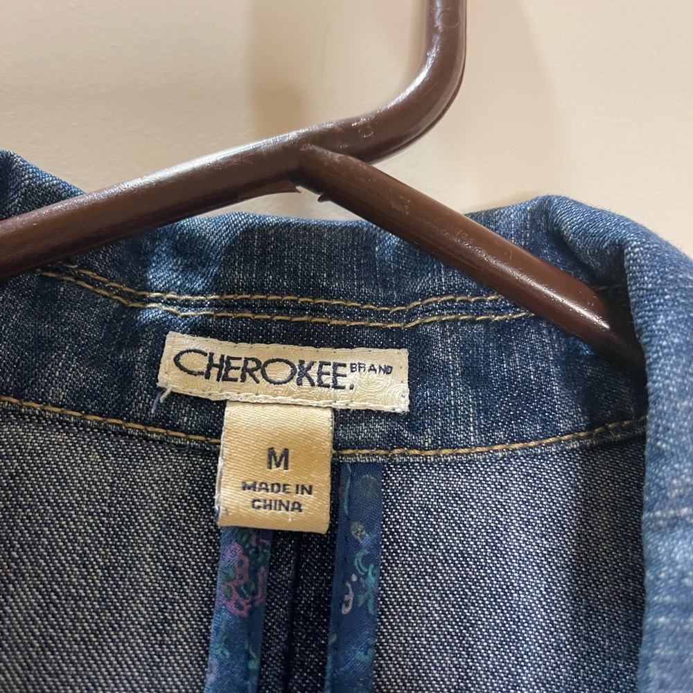 Cherokee Vintage 90’s Denim Jacket Blazer with Pockets Size M - Picture 7 of 8